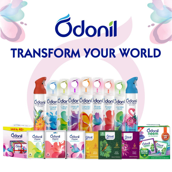 Odonil Bathroom Air Freshner Blocks Mixed Fragrances - 192g (48g*4) | Mixed Fragrances: Jasmine, Lavender, Orchid, Rose| Long Lasting Fragrance | Lasts upto 30 days