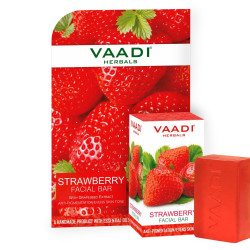 Vaadi Herbals Strawberry Facial Bar with Grapeseed Extract, 25g