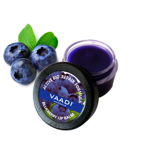 Vaadi Herbals Lip Balm, Blueberry, 10g