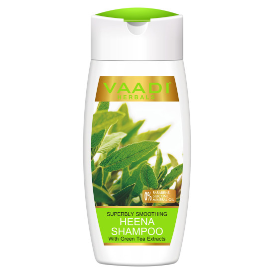 Vaadi Herbals Superbly Smoothing Heena Shampoo with Green Tea Extracts, 110ml