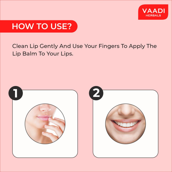 Vaadi Herbals Lip Balm, Strawberry and Honey, 10g