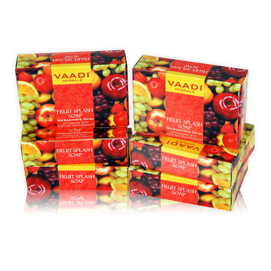 Vaadi Herbals Fruit Splash Soap with Extracts of Orange, Peach, Green Apple and Lemon, 75g