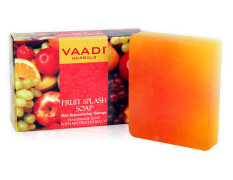 Vaadi Herbals Fruit Splash Soap with Extracts of Orange, Peach, Green Apple and Lemon, 75g