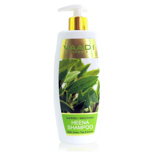 Vaadi Herbals Superbly Smoothing Heena Shampoo with Green Tea Extracts, 350g