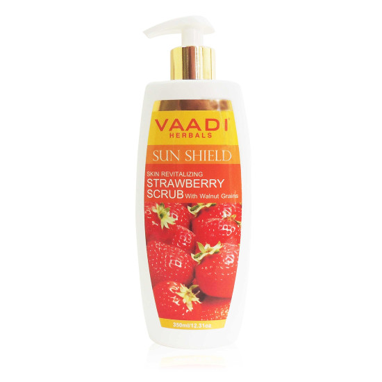 Vaadi Herbals Strawberry Scrub Lotion with Walnut Grains, 350g