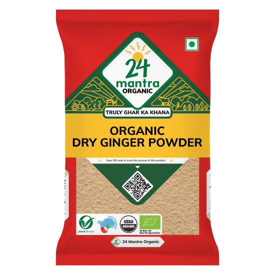 24 Mantra Organic Dry Ginger Powder/Adrak Powder/Allam Powder - 50gms | Pack of 1 | 100% Organic | Chemical Free & Pesticides Free | Unadulterated | Rich Flavour