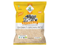 24 Mantra Organic Unpolished Basmati Rice Premium Brown/Basmati Brown Chawal - 1 Kg | Pack of 1 | 100% Organic | Chemical Free & Pesticides Free