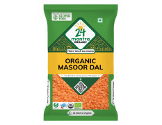 24 Mantra Organic Unpolished Masoor Dal/Red Lentil - 500 gms | 100% Organic | Chemical Free & Pesticides Free | Tastier & Rich Flavour
