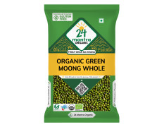 24 Mantra Organic Unpolished Green Moong Whole/Hari Moong/Pesara Pappu- 500gms | Pack of 1 | 100% Organic | Chemical Free & Pesticides Free | Ideal for Sprouting | Unadulterated