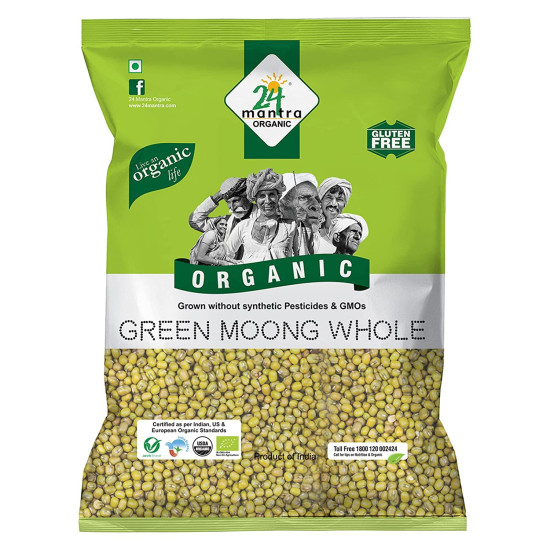 24 Mantra Organic – Green Moong Whole/sabut/saboot, 1kg