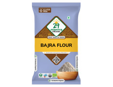 24 Mantra Organic Bajra Flour/Pearl Millet Flour/Sajjalu - 500gms | Pack of 1 | Chemical Free & Pesticides Free | Naturally Gluten-free