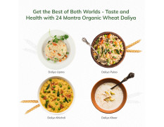 24 Mantra Organic Wheat Daliya/Broken Wheat/Godhuma Daliya/Gehoon Daliya - 500gms | Pack of 1 | Chemical Free & Pesticides Free | No Preservatives | Easy to Use