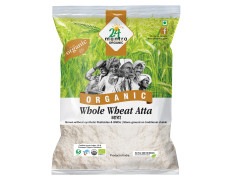 24 Mantra Organic Whole Wheat Atta Premium/Gehoon Atta/Godhuma Atta - 5 Kg | Pack of 1 | 100% Organic | Chemical Free & Pesticides Free | Made with Chakki Procedure