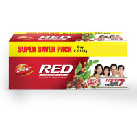 Dabur Red Toothpaste -300g Super Saver| World's No.1 Ayurvedic | Fluoride Free| Helps In Bad Breath Treatment, Cavity Protection, Plaque Removal | For Whole Mouth Health | Power Of 13 Potent Herbs