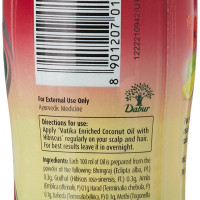 Dabur Vatika Enriched Coconut Hair Oil with Hibiscus - 300ml | For Thicker, Stronger Hair | Extra Hairfall Control | Keeps Hair Nourished & Beautiful
