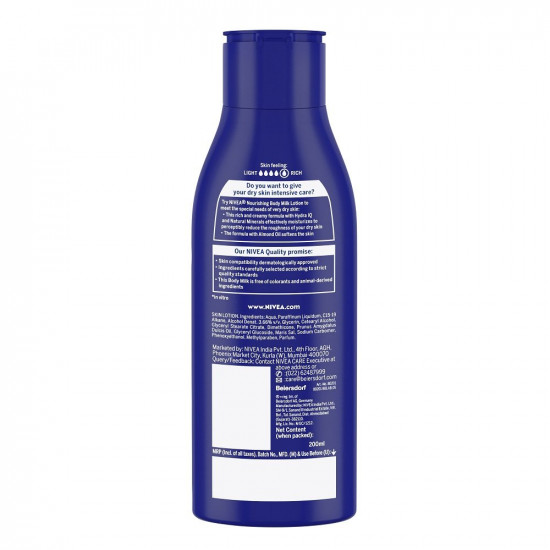 Nivea Nourishing Lotion Body Milk for 48H Moisturization, 200ml