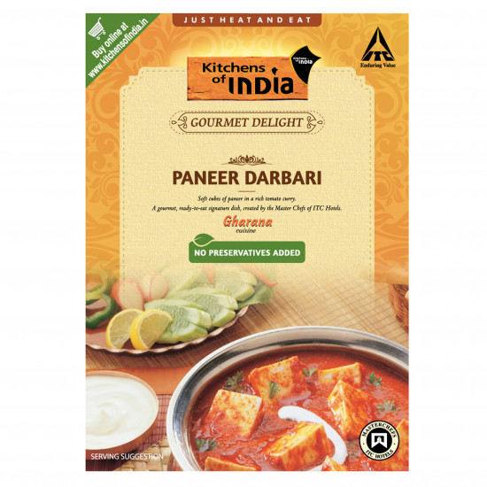 Kitchens of India Paneer Darbari, ITC Ready to Eat Indian Dish, Just Heat and Eat, 285g