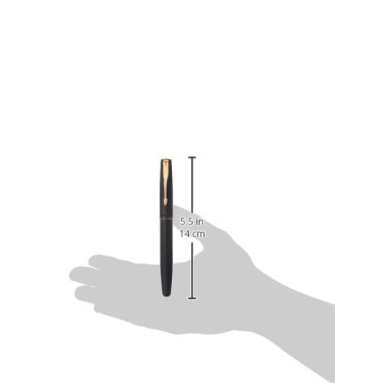 Parker Frontier Rollerball Pen | Gold trim | Ink Color Blue | Matte finish black Body | Premium Smooth Writing Pen designed for Students, Creators, and Professionals Parker Frontier Rollerball Pen | Gold trim | Ink Color Blue | Matte finish black Body | Premium Smooth Writing Pen designed for Students, Creators, and Professionals