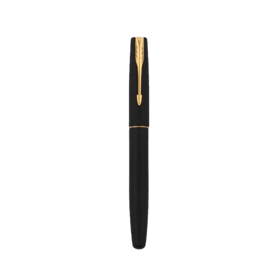 Parker Frontier Rollerball Pen | Gold trim | Ink Color Blue | Matte finish black Body | Premium Smooth Writing Pen designed for Students, Creators, and Professionals Parker Frontier Rollerball Pen | Gold trim | Ink Color Blue | Matte finish black Body | Premium Smooth Writing Pen designed for Students, Creators, and Professionals