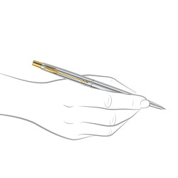 Parker Classic Stainless Steel Gold Trim Ball Pen | Blue Ink | Ballpoint Pen for Smooth Writing | Elegant Design and Great for Gifting or Celebrations