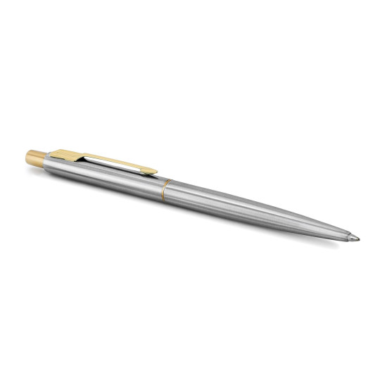 Parker Classic Stainless Steel Gold Trim Ball Pen | Blue Ink | Ballpoint Pen for Smooth Writing | Elegant Design and Great for Gifting or Celebrations Parker Classic Stainless Steel Gold Trim Ball Pen | Blue Ink | Ballpoint Pen for Smooth Writing | Elegant Design and Great for Gifting or Celebrations
