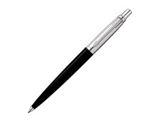 Parker Jotter Standard Ball Pen | Ink Color Blue | Black Body with Chrome Trim, Click Action Ballpoint Pen | Smooth Writing Pen for Students, Writers, and Professionals