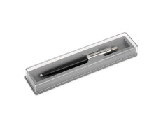 Parker Jotter Standard Ball Pen | Ink Color Blue | Black Body with Chrome Trim, Click Action Ballpoint Pen | Smooth Writing Pen for Students, Writers, and Professionals