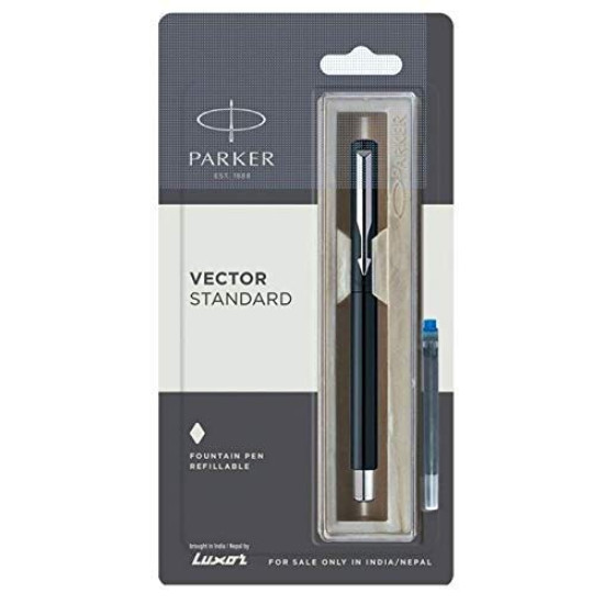 Parker Vector Standard CT Fountain Pen (Blue Ink), 2 Piece Set (9000022731)