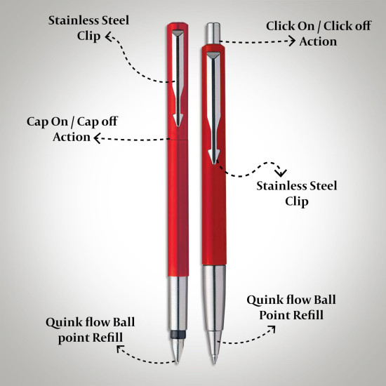 Parker Vector Standard CT(FP+BP) Pen (Red) (9000017303)