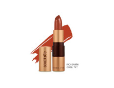 SoulTree Ayurvedic Lipstick - Rich Earth 777, 4gm | Creamy Texture | Enriched with Organic Ghee & Almond Oil | Moistured & Nourished Lips | 4gm