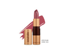SoulTree Ayurvedic Lipstick - Colour Iced Plum 520, 4gm | Creamy Texture | Enriched with Organic Ghee & Almond Oil | Moistured & Nourished Lips | 4gm