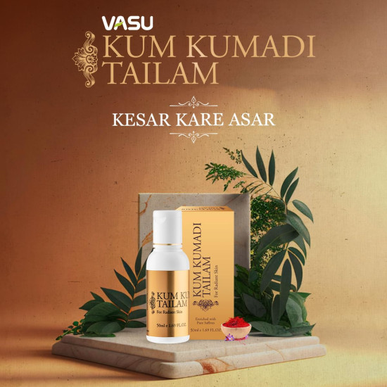 vasu Kum Kumadi Tailam 50 ml Oil Enriched With Pure Saffron For Radiant Skin