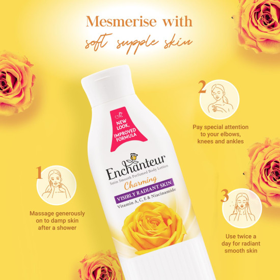 Enchanteur Charming Perfumed Body Lotion, 250ml, with Aloe Vera & Olive Butter for Satin Smooth Skin