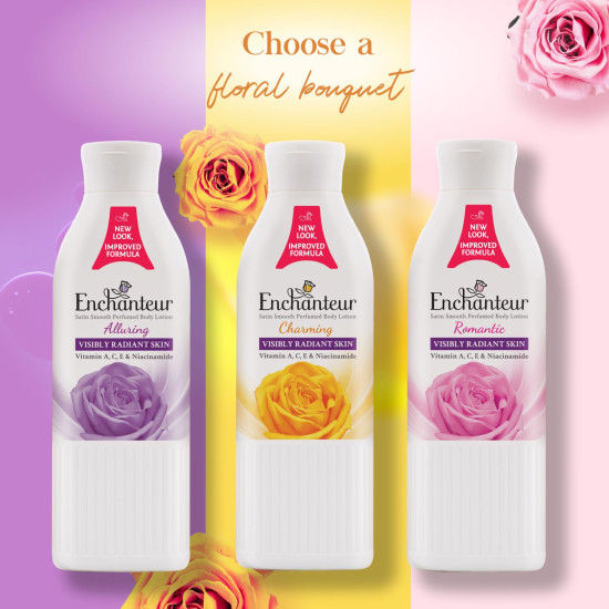 Enchanteur Charming Perfumed Body Lotion, 250ml, with Aloe Vera & Olive Butter for Satin Smooth Skin