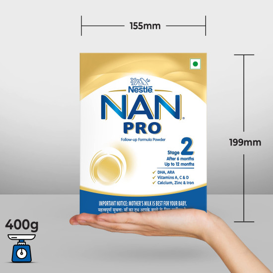 Nestle NAN PRO 2 Follow-up Formula Powder - After 6 months, Stage 2, 400g Bag-In-Box Pack Nestle NAN PRO 2 Follow-up Formula Powder - After 6 months, Stage 2, 400g Bag-In-Box Pack
