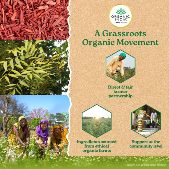 A TATA Product - Organic India Beautiful Skin Capsules - 60 Veg Caps, For Healthy, Radiant & Glow, Helps Rejuvenate Skin & Naturally Purify The Blood, GMP & NPOP Certified Organic