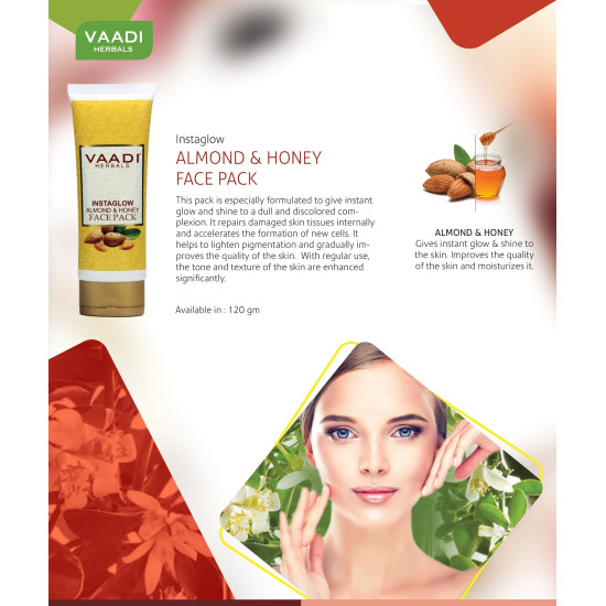 Vaadi Herbals Instaglow Almond and Honey Face Pack, 120gx2