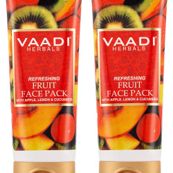 Vaadi Herbals Refreshing Fruit Pack with Apple Lemon and Cucumber, 120gx2