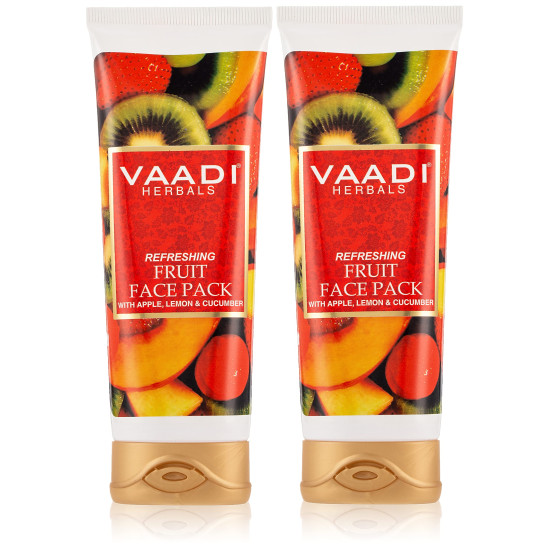 Vaadi Herbals Refreshing Fruit Pack with Apple Lemon and Cucumber, 120gx2