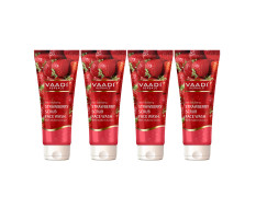Vaadi Herbals Value Pack of Strawberry Scrub Face Wash with Mulberry Extract, 4 x 60ml