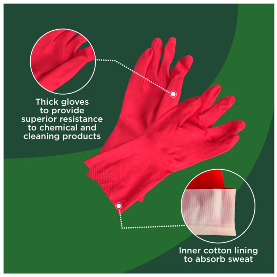 Scotch-Brite Heavy Duty gloves for Dishwashing, gardening, kitchen cleaning, plumbing, Reusable, hair color application, resistance to chemical and cleaning products, Sweat absorption, 1 Pair