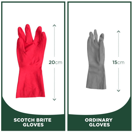 Scotch-Brite Heavy Duty gloves for Dishwashing, gardening, kitchen cleaning, plumbing, Reusable, hair color application, resistance to chemical and cleaning products, Sweat absorption, 1 Pair
