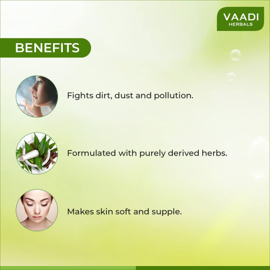 Vaadi Herbals Alluring Neem Tulsi Soap with Vitamin E and Tea Tree Oil, 75g