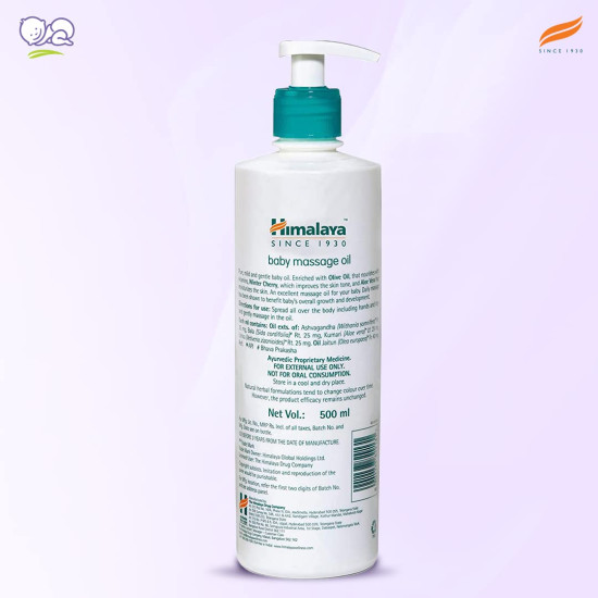 Himalaya Face Body Oil Baby Massage Oil For All Skin Types (500 ML)