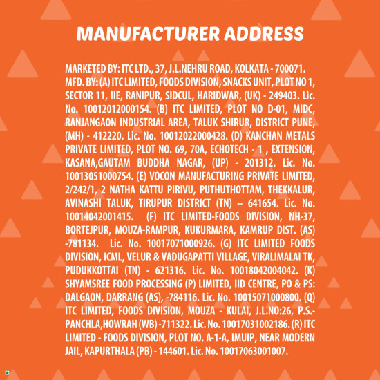 Bingo! Mad Angles Mmmmm Masala – Masala Flavoured Corn-Based Triangle Chips Pack for Snacks - 66g