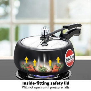 Hawkins Litre Contura Black Pressure Cooker, Hard Anodised