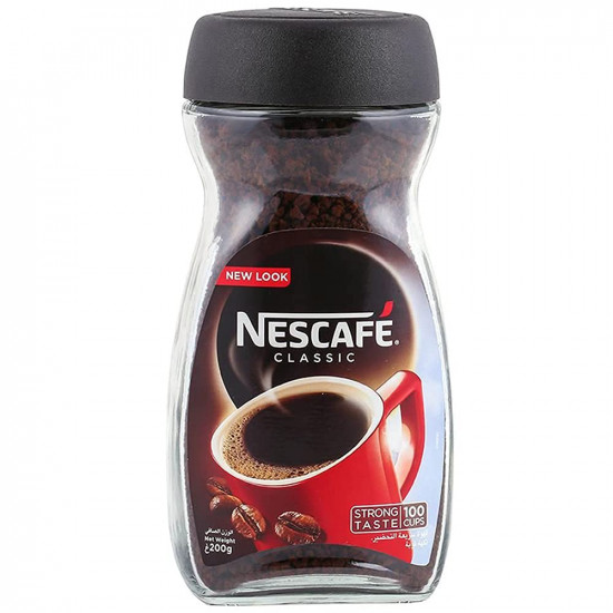 Nescafe Classic Instant Ground Coffee Glass Bottle, 7.05 Oz / 200 G