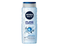 NIVEA MEN Pure Impact 500ml Body Wash| Shower Gel for Face, Body & Hair| Purifying Micro Particles for Extra Fine Scrub & Instant Summer Freshness|Clean, Healthy & Moisturized Skin