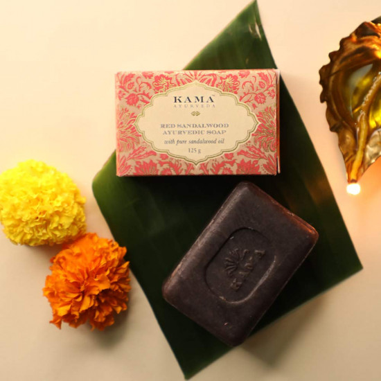 Kama Ayurveda Red Sandalwood Ayurvedic Soap with Pure Sandalwood Oil, 125g