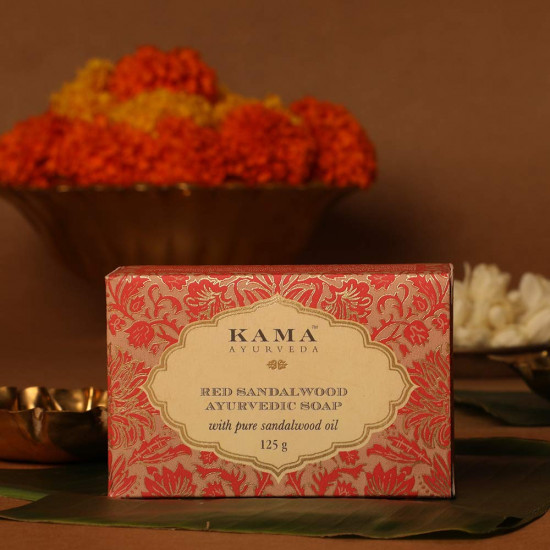 Kama Ayurveda Red Sandalwood Ayurvedic Soap with Pure Sandalwood Oil, 125g